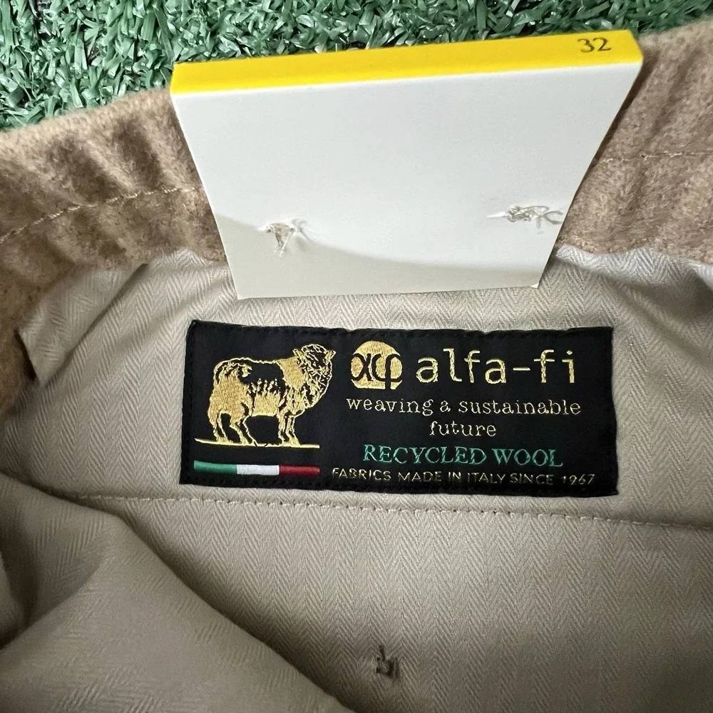 Banana Republic Elastic Waist Pants Mens 32 Camel Tan Wool Alfa Fi Italy New